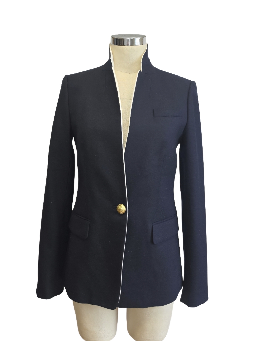 J. Crew Regent Navy Single-Breasted Workwear Blazer 2 Preppy Polished Tailored - Picture 2 of 15